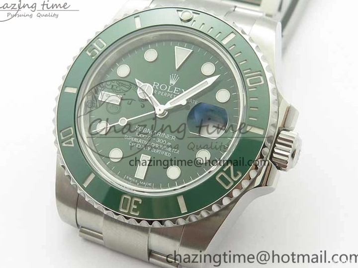 1:1 Ceramic Bracelet Submariner and Case Green V3 Edition ARF A2824 904L SS 116610 Best LV 0121